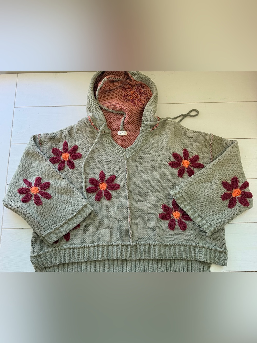 POL Knited Floral Sweater